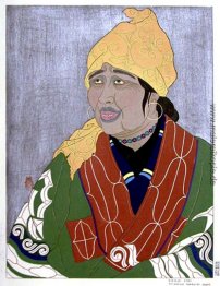 Vieille Aino Chikabumi. Hokkaido, Japon