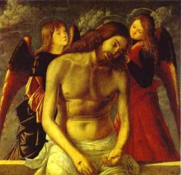 Der tote Christus Unterstützt durch Engel.