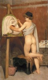 Junge Malerei eine tragische Maske Junge Malerei eine tragische Maske