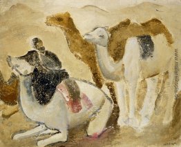 Kamele und Beduinen in der Wüste