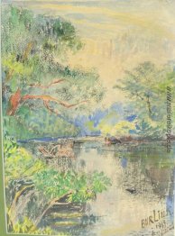 Long Island, Sommer-Landschaft mit einem Fluss