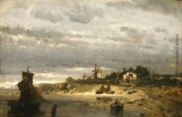 Dorf auf einem holländischen Küste