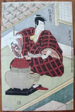 Ishikawa Goemon zieht ein Bild von sich selbst aus einem Deckelg