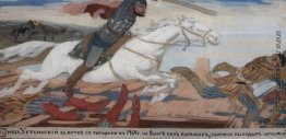 Prince Ukhtomsky in der Schlacht mit Tataren bei Volga 1469