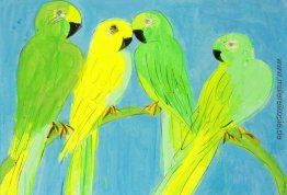 Grün und Gelb Papageien