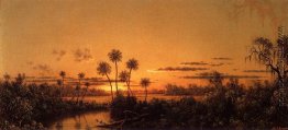 Florida Fluss-Szene: Früher Abend, nach Sonnenuntergang