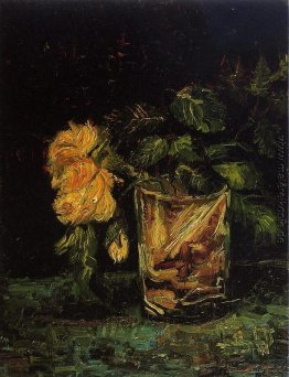 Glas mit Rosen