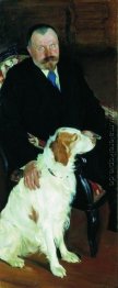 Porträt von Dr. S. Y. Ljubimow mit Hund Porträt von Dr. S. Y. Ljubimow mit Hund