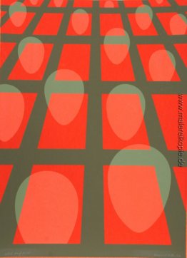 Untitled - Faces in einem Grid (Red)