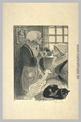 Zwei Frauen und Katze