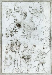 Blatt von Karikaturen