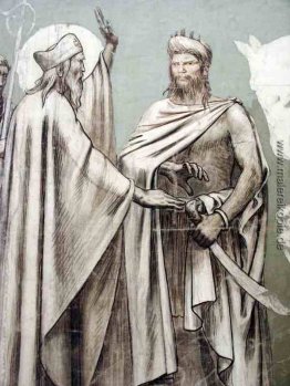 Fresko für die Dekoration des Pantheon: Heiligen (Detail)