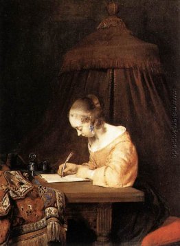 Frau einen Brief schreiben