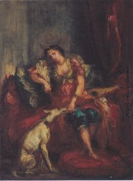 Frau von Algier mit Windhund Frau von Algier mit Windhund