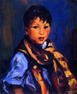 Junge mit Tartan Schal