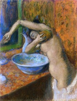 Frau bei der Toilette