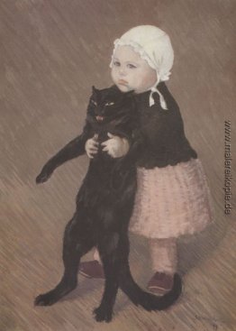 Kleines Mädchen mit Katze