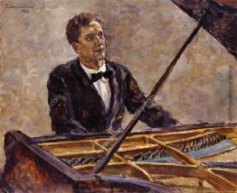 Porträt des Pianisten Vladimir Sofronitsky am Klavier
