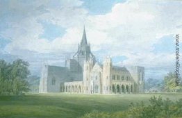 Perspektivische Ansicht Fonthill Abbey aus dem Südwesten