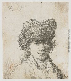 Selbstporträt in einer Pelzmütze Büste Selbstporträt in einer Pelzmütze Büste