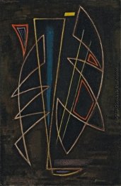 Spitzwinklige Komposition auf Dunklem Grund