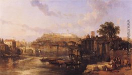 Rom, Blick auf den Tiber Blicken in Richtung Mounts Palatin und