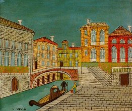 Venedig: Kanal-Szene mit einer Brücke