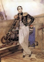 Porträt von VA Kornilov an Bord der Brigg Themistokles Porträt von VA Kornilov an Bord der Brigg Themistokles