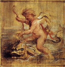 Cupid Riding a Dolphin