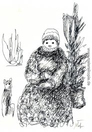 Großmutter und Katze Großmutter und Katze