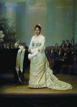 Portrait der Sängerin Elizabeth Andreevny Lavrovsky, auf der Büh