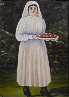 Frau mit Ostereiern