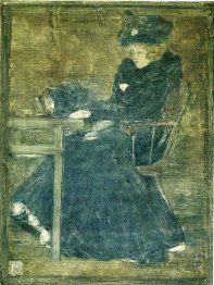 Sitzende Frau in Blau (auch bekannt als Am Cafe)