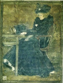 Sitzende Frau in Blau (auch bekannt als Am Cafe)
