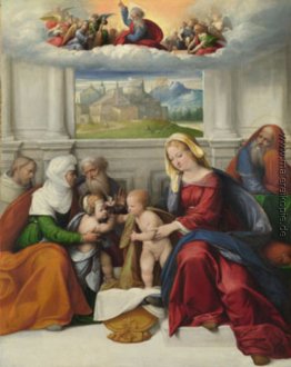 Die Heilige Familie mit Heiligen