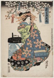 Chôdayû des Okamotoya, kamuro Kakeo und Koyuki