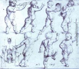 Putti Tanzen und Musizieren