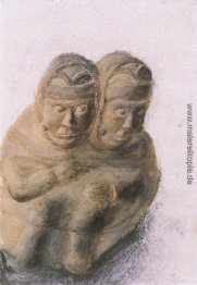 Inca Skulptur der siamesischen Brüder Inca Skulptur der siamesischen Brüder