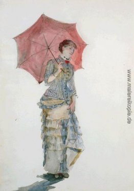 Frau mit einem Regenschirm
