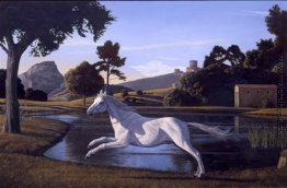Landschaft mit einem Running Horse
