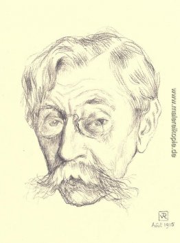 Bleistiftskizze des Kopfes des belgischen Dichters Émile Verhaer