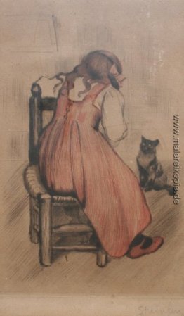 Kleines Mädchen mit Katze