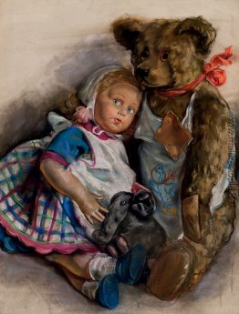 Die Popoffs 'doll, Teddybären und Spielzeug Elefant