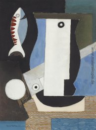Zusammensetzung cubiste au Portrait, poisson et clair de lune Zusammensetzung cubiste au Portrait, poisson et clair de lune