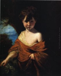 Junge hält ein Bündel von Trauben Junge hält ein Bündel von Trauben