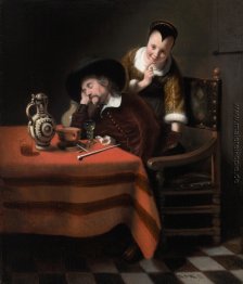 Schlafende Mann, der seine Taschen Picked