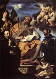 Gregor der Große mit Sts Ignatius und Franz Xaver Gregor der Große mit Sts Ignatius und Franz Xaver