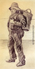 Fisherman mit Korb auf dem Rücken Fisherman mit Korb auf dem Rücken