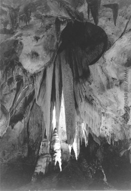 Onyx Vorhänge in der Papoose Zimmer, Carlsbad Caverns