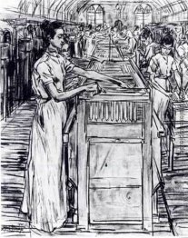 Weiblichen Beschäftigten in der Kerzenfabrik in Gouda